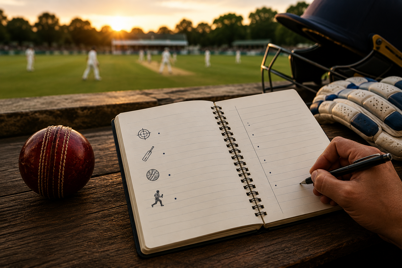 A cricket diary used to review match performance